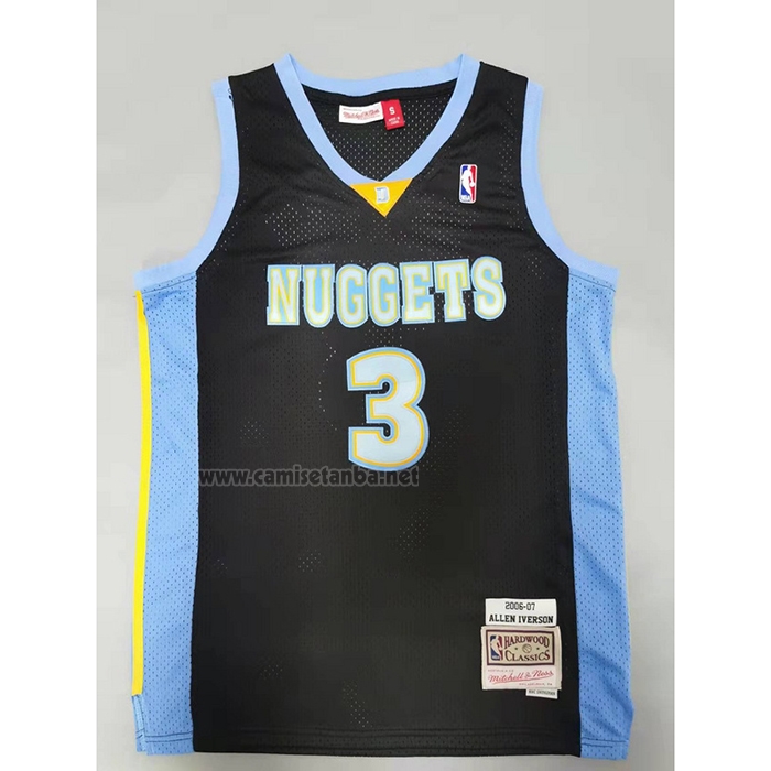 Camiseta Denver Nuggets Allen Iverson #3 Mitchell & Ness 2006-07 Negro